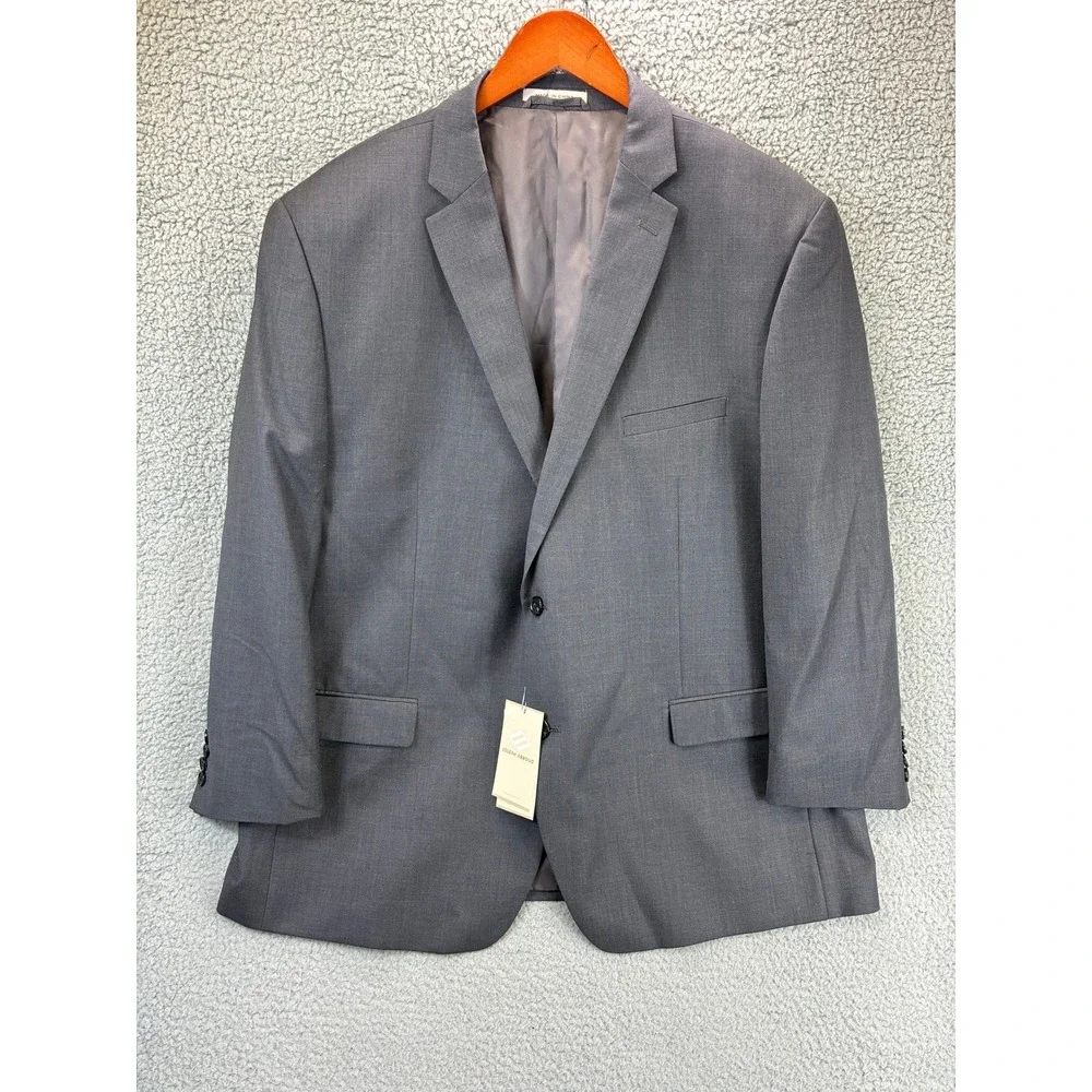 Joseph Abboud 2 Piece Wool Suit Mens 50R 44W Gray Two Button Blazer Pants NWT